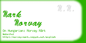 mark morvay business card